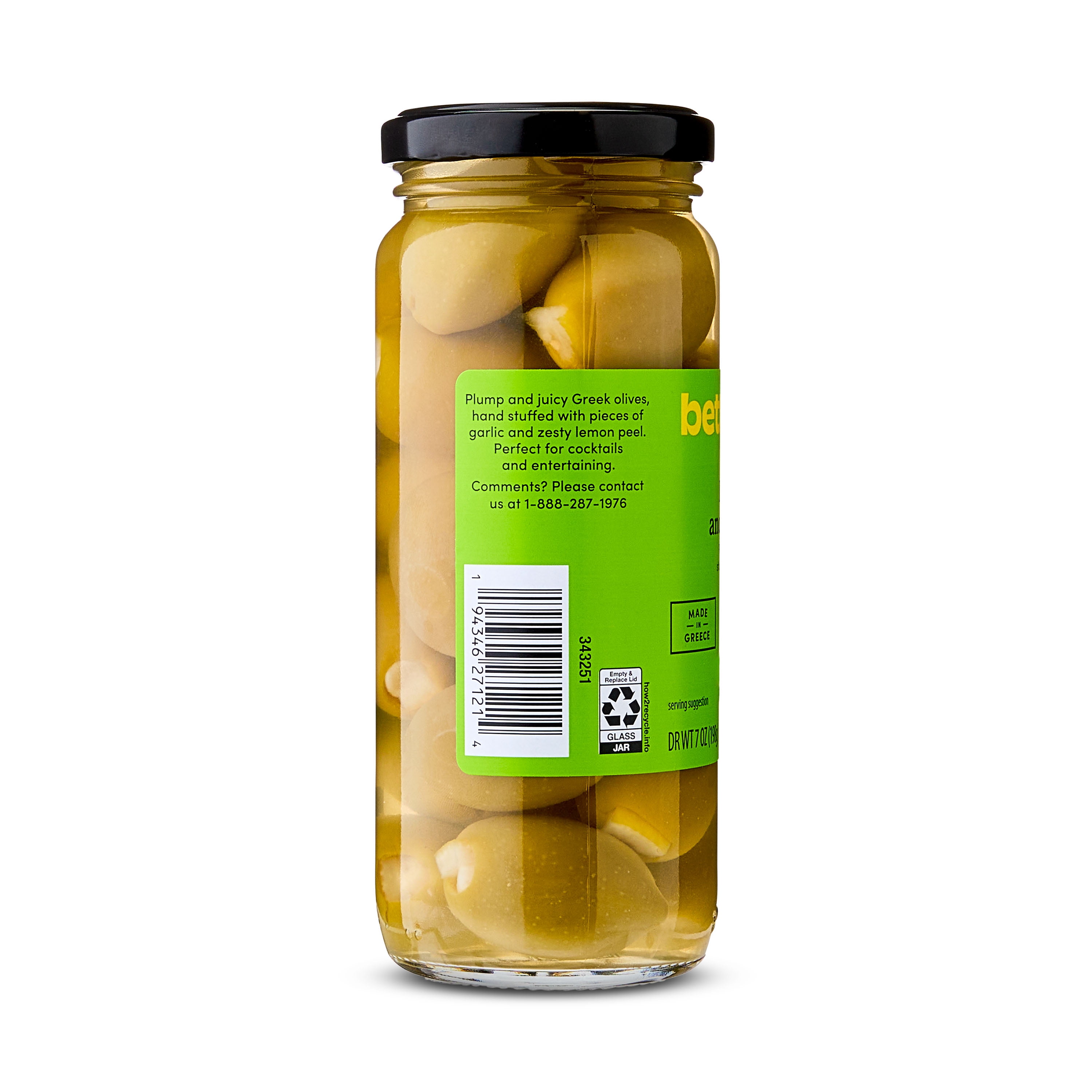 bettergoods Lemon Peel and Garlic Olives, 7 oz