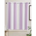 thumbnail image 2 of Bedroom Curtains 63 Inches length, Light Purple White Window Treatment Curtain Drapes, Gradient Solid Stripes Geometric Rod Pocket Curtain Panels for Living Room Kitchen, 42"x63", 2 Panels, 2 of 7