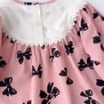 thumbnail image 4 of MIASHUI Robe Ample à Manches Longues pour Filles avec Design Imprimé Nœud Élégant et Style à Blocs de Couleur Rouge, 3-4 Ans, 4 of 7