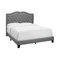 thumbnail image 3 of Home Design Aden King Upholstered Panel Bed Frame with Wingback Headboard, Button Tufted, Gray, Easy Assembly, for Adult Bedroom, 3 of 6