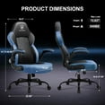 thumbnail image 3 of GTPLAYER Video Gaming Chair, Ergonomic Computer Gaming Chair with Flip-Up Armrests and Adjustable Height, Comfortable Desk Chairs with Built-in Lumbar Support, Recliner with 360°Swivel (Blue), 3 of 16