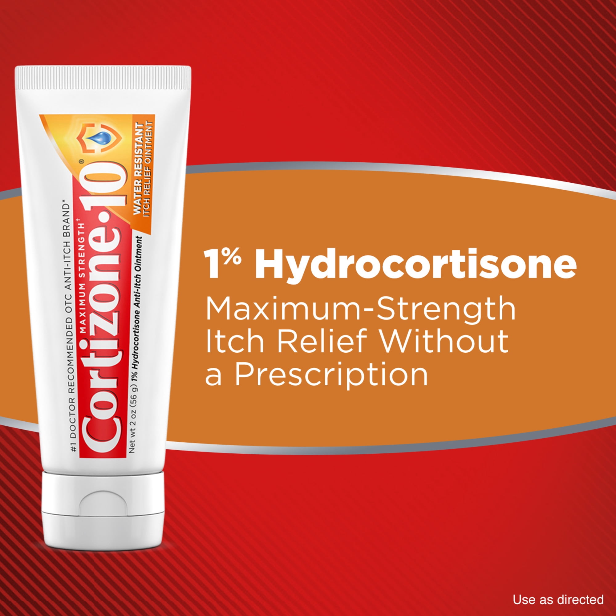 (3 pack) Cortizone-10 Maximum Strength Water Resistant Itch Relief Ointment, 1% Hydrocortisone, Fast-Acting, Anti-Itch Cream for Bug Bites, Rash, Eczema, Psoriasis, Poison Ivy, Oak, Sumac & More, 2 oz