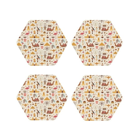 

Tideii UAE Travel1 for Leather Coasters 4 Pieces Anti-fouling and Anti-scalding Decorative Coasters Suitable for Restaurants Kitchens Coffee Shops-Hexagon