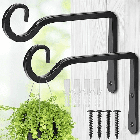 Naisfei Plant Hangers Outdoor, 2 Pack 6 Inch Hanging Plant Bracket, Metal Hanging Plant Hooks, Wall Hooks for Hanging Plants, Bird Feeder, Flower Basket, Wind Chimes, Indoor Outdoor