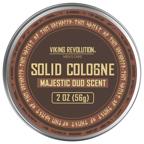 Viking Revolution Majestic Oud Mens Solid Cologne Men 2 Oz - Men Solid Perfume Cologne for Men - Balm Cologne for Mens Cologne Balm Travel Cologne Wax (1 pack, Majestic Oud)
