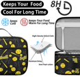 thumbnail image 4 of Softballs and Text Black Pattern Insulated Lunch Bag Teens,Bento School Lunch Bag for Teens for Work,Picnic or Travel 10.6x7.7x4.3 Inches,12 Can Capacity, 4 of 6