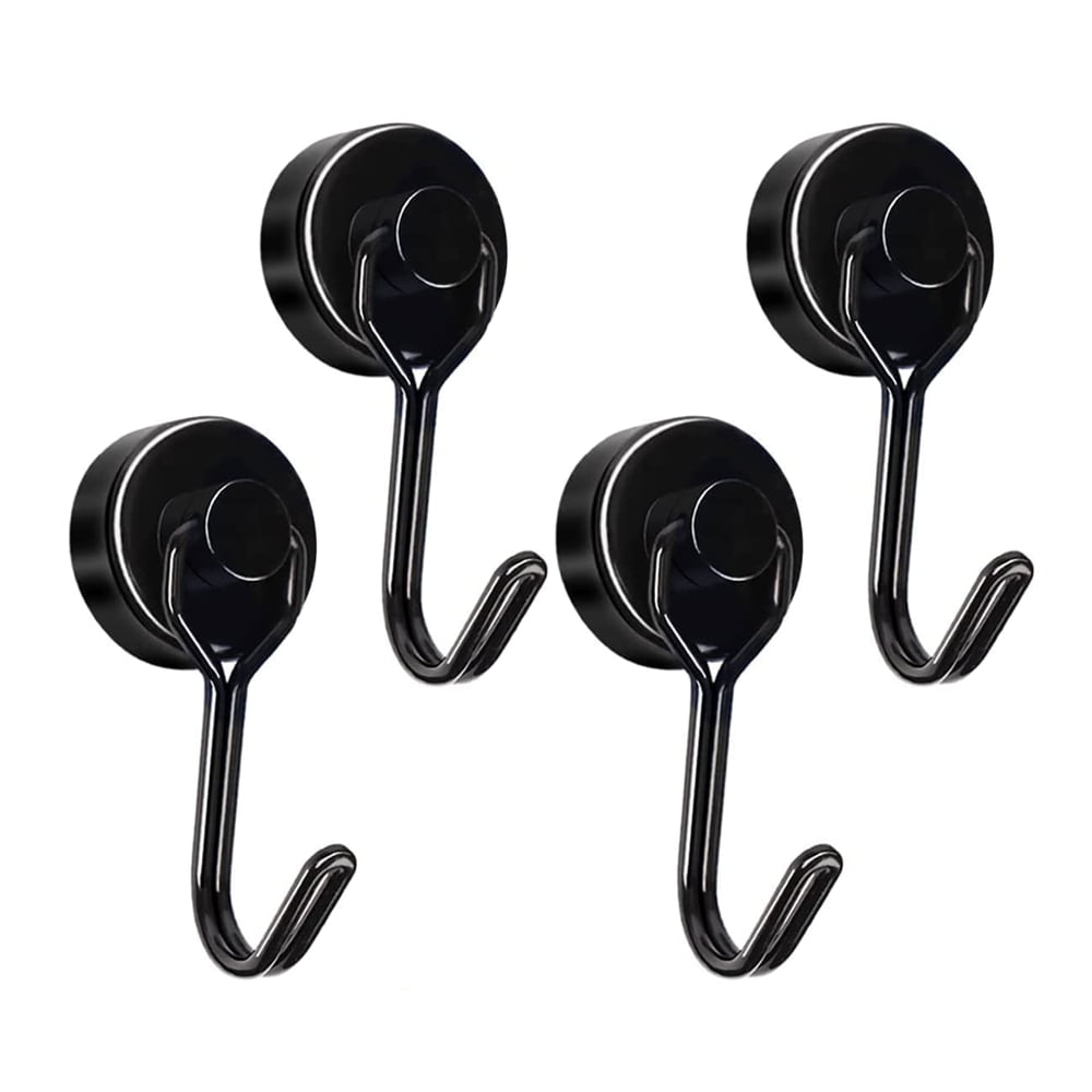 4 Pack Indoor-Outdoor Strong Magnetic Hooks Nickel Plated Work Kitchen Home