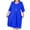 Blue, variant on Diufon Plus Size Womens Chiffon Dresses Round Neck Half Sleeve Dress Solid Color Midi Dress