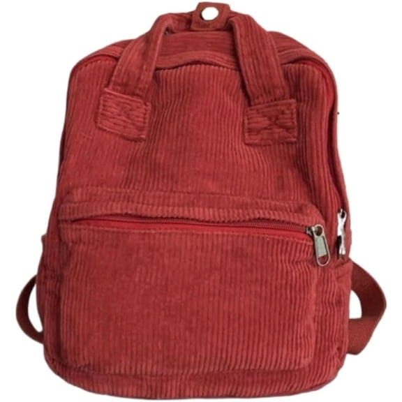 Corduroy Backpack Cute Large Capacity Aesthetic Backpack Cute Canvas Backpack Casual Travel Daypacks (Brown)