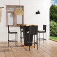 thumbnail image 1 of vidaXL 5 Piece Garden Bar Set with Cushions Poly Rattan Black, 1 of 5