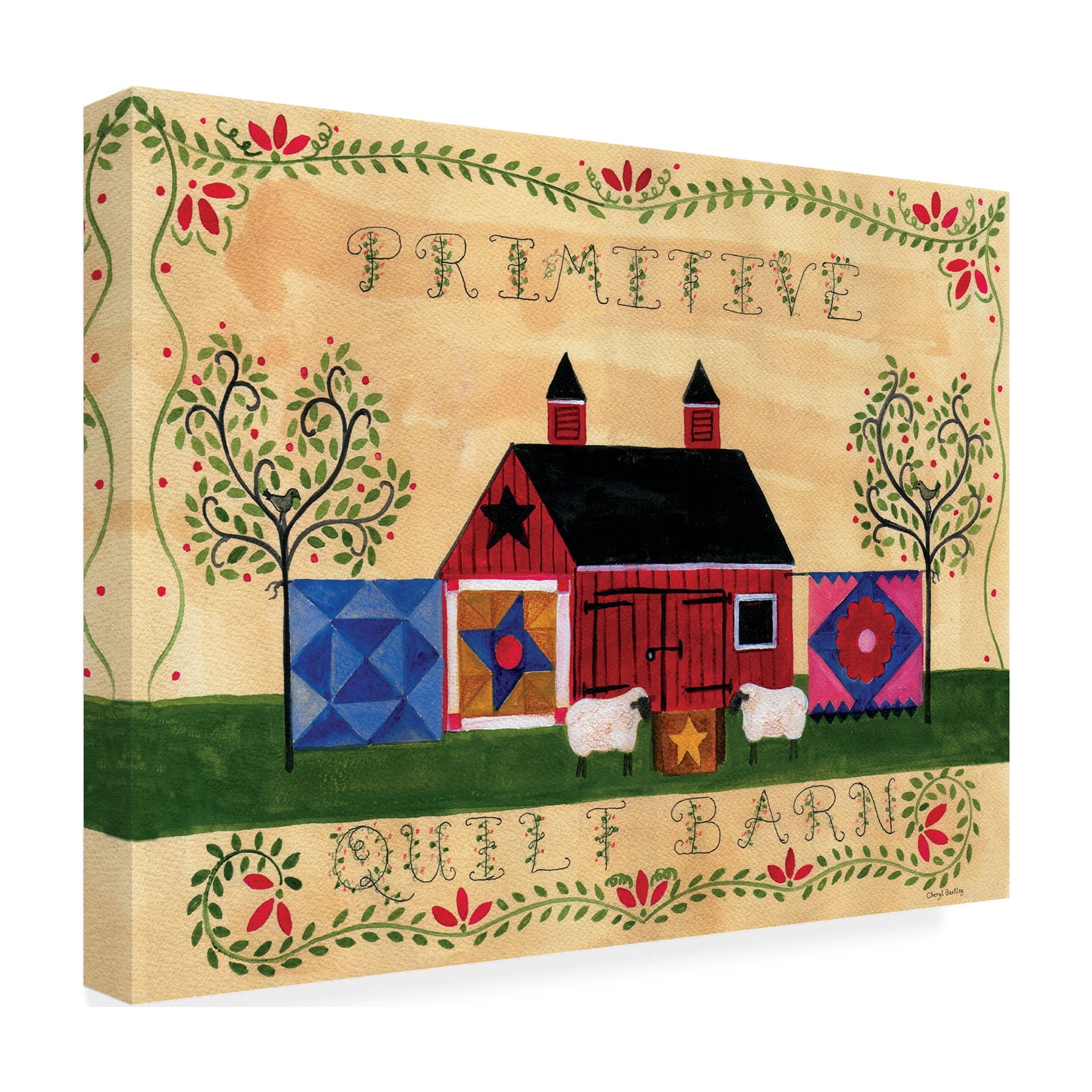 Trademark Fine Art 'Primitive Quilt Barn Sampler' Canvas Art by Cheryl Bartley