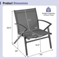 thumbnail image 3 of Costway Patio Chairs Set of 4 with Heavy Duty Metal Frame Curved Backrests and Armrests, 3 of 9