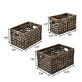 thumbnail image 3 of happimess Hayden Bohemian Cottage Hand-Woven Hyacinth Rectangular Nesting Baskets with Handles, Brown (Set of 3), BSK2012B-3SET, 3 of 7