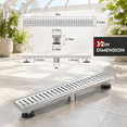 32 Inch Brushed Linear Shower Drain Rectangular Floor with SUS304 ...