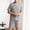 Dark Gray, variant on Tranfacy Men Summer Pajamas Set Solid Collared Short Sleeve Top and Elastic Waist Shorts with Side Pockets 2 Piece Relaxed Indoor Loungewear