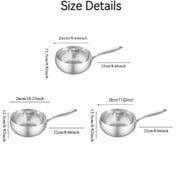 Titanium Hammered Pan with Lid, Thickened Multi-Layer Stock Pot, Titanium Wok Pan, Scratch-Resistant Non Stick Titanium Frying Pans, Even Heating for Cooking,11.02in/lid