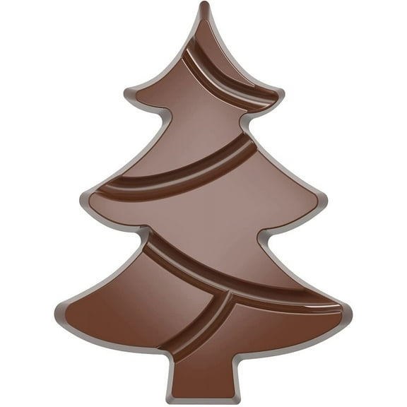 Chocolate World CW12008 Polycarbonate Candy Mold with 2 Christmas-Tree-Tablet Cavities, Each 103mm x 139.5mm x 12mm High