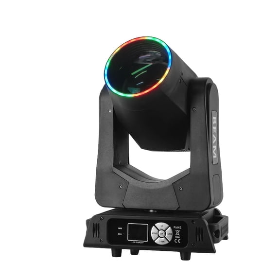LED 200W Beam Moving Head Light with (6 12 24 combinable Effects),13 Patterns (3 Glass Images) White Light