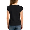 thumbnail image 3 of Diufon Girls Short Sleeve Shirts Summer Casual Cute Crewneck Tee Tops Soft Solid Color Trendy Loose Blouse, 3 of 9