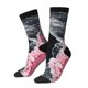 thumbnail image 1 of Balery Pink White Ocean Waves Calcetas Largas con Estampado para Hombre y Mujer – Suaves y Transpirables, Talla Única (US 5-11), 1 of 6