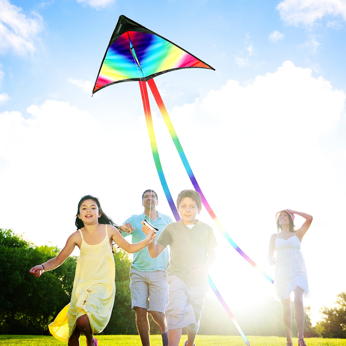 Clispeed Mini Rainbow Kite Flying Toy Girls Boys Kids Outdoor Beach Fun Children 
