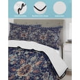 thumbnail image 4 of Navy Blue Boho Twin XL Size Down Alternative Comforter, Lightweight Comforter Quilt Bedding Set with Pillow Shams Abstract Art Ethnic Vintage Geometric All Seasons Bed Comforter Duvet Insert 68"x98", 4 of 7