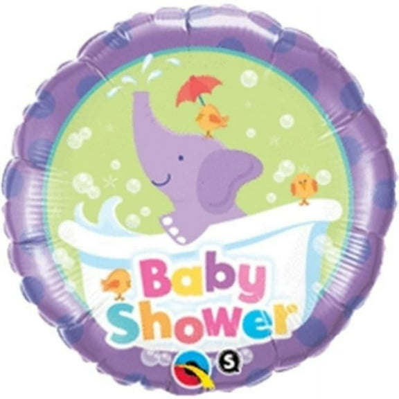 Qualatex 64351 18 in. Baby Shower Elephant Flat Foil Balloon - Pack of 5