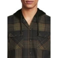 thumbnail image 3 of Burnside Men's Plaid Hooded Flannel Shirt, Sizes S-2XL, 3 of 5