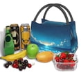 thumbnail image 3 of Disketp Night Sky Beach Scene Bolsa Térmica Estampada, Bolsa Térmica Aislante para Almuerzo, Playa y Campamento, 3 of 6