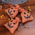 thumbnail image 2 of 10 piezas Halloween manojo boca calabaza arpillera bolsa con cordón imitación lino regalo caramelo bolsa de almacenamiento, 2 of 5
