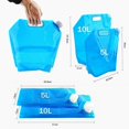 thumbnail image 3 of Contenedor de agua de plástico de grado alimenticio no tóxico, almacenamiento de emergencia para aventuras al aire libre, diseño plegable portátil, sello a prueba de fugas con asa para un fácil, 3 of 5