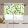 thumbnail image 5 of Repeating Leaf Motif Tier Curtains for Kitchen 57x24 Inch Semi Sheer Light Filtering Half Window Curtains 2 Panels, 5 of 8