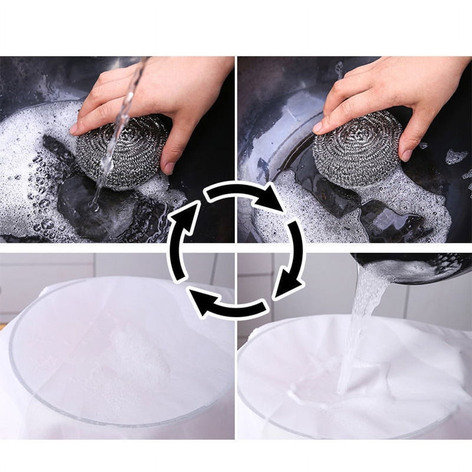 20 Pcs Stainless Steel Sponges Scrubbers Cleaning Ball Utensil Scrubber  Density Metal Scrubber Scouring Pads Ball For Pot Pan Dish Wash Cleaning  For R