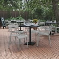 thumbnail image 2 of Flash Furniture Nash Commercial Grade Steel Stack Chair, Indoor-Outdoor Armless Chair with 2 Slat Back in Silver, Set of 4, 2 of 13