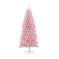 thumbnail image 1 of Pink 60" Artificial Pencil Christmas Tree with Auto Open - Slim Holiday Tree for Home Decor & Party, 22.8" Base, 1 of 7
