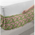 thumbnail image 2 of Exotic Bed Skirt, Repetitive Banana Leaves Strelitzia Botany Pattern, Elastic Bedskirt Dust Ruffle Wrap Around for Bedding Decor, 4 Sizes, Rose Fern Green, by Ambesonne, 2 of 2