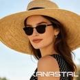 thumbnail image 5 of KANASTAL Polarized Sunglasses for Women Men Demi-rimmless Frame Square Black Sun Glasses For Driving Traveling Shopping, 5 of 7
