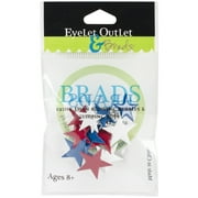 Eyelet Outlet Shape Brads 12/Pkg-Stars - Red, White & Blue