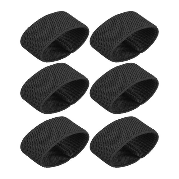 Uxcell 1.57IN Elastic Belt Keepers Strap Organizers [6PCS] - Web Belt Loop Stays for Backpack & Retainer Band - [Black]