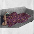 thumbnail image 6 of Dia De Los Muertos Soft Flannel Fleece Throw Blanket, Pattern of Abstract Flowers Peppers and Funny Skull Silhouettes, Cozy Plush for Indoor and Outdoor Use, 50" x 60", Multicolor, by Ambesonne, 6 of 6