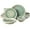 Tropical Green, variant on Gibson Elite Hailstone 16 Piece Stonewe Reactive Glaze (Service for 4) Ceramic Plates and Bowls Dinnerware Set - Black
