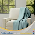 thumbnail image 2 of Color Sense 100% Cotton Warm & Cozy, Super Soft Waffle Weave Blanket Full Light Blue, 2 of 8