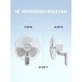 thumbnail image 6 of Pelonis 3-Speed Adjustable Tilt Household Wall Mounted fan, 6 of 8