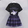 thumbnail image 3 of Camiseta de estilo universitario Kawaii Sanrio Kuromi, traje de falda de Cosplay, ropa de verano para niña, Falda plisada, 3 of 5