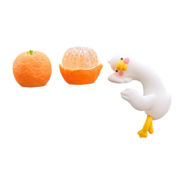 3 piezas de adornos de frutas para el salpicadero del coche, adornos para consola central del automóvil, figuras de frutas de resina para sala Naranja