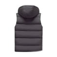 thumbnail image 4 of BiZtdJrK Mens Hooded Puffer Vest Sleeveless Zip Up Padded Jackets Coat Big and Tall Outdoor Lightweight Water-Resistant Vests with Pockets Back To School Prime Sales Gray XXXXXXL, 4 of 5