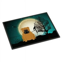 Carolines Treasures BB2312JMAT Halloween Scary English Bulldog Red Indoor or Outdoor Mat, 24 x 0.25 x 36 in.