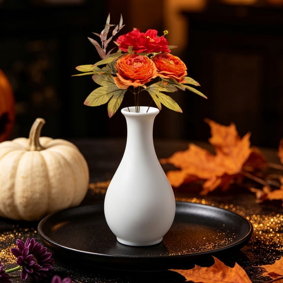 ZMGEJPW Artificial Fake Silk Flower Bush Faux Floral for Home Decor Vase Wedding Centerpiece Thanksgiving Table Arrangement Long Lasting No Watering Needed Fall Autumn Floral Decoration 1 Pack