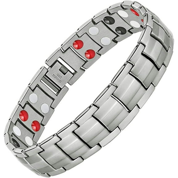 EOEMY Men Women Therapeutic Energy Healing Magnetic Bracelet Therapy Arthritis Jewelry-Silver - Style 6