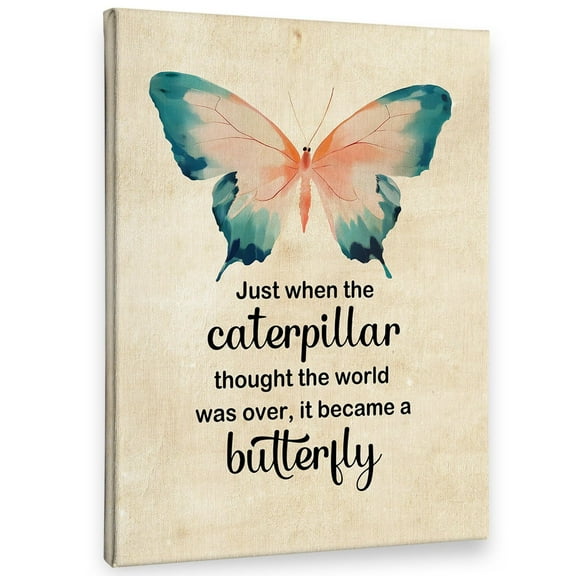 Inspirational Butterfly Wall Art Decor Canvas, Butterfly Motivational Quotes Pictures Wall Decor Decorations Art, Inspirational Framed Prints Artwork For Home Living Room Bedroom Office